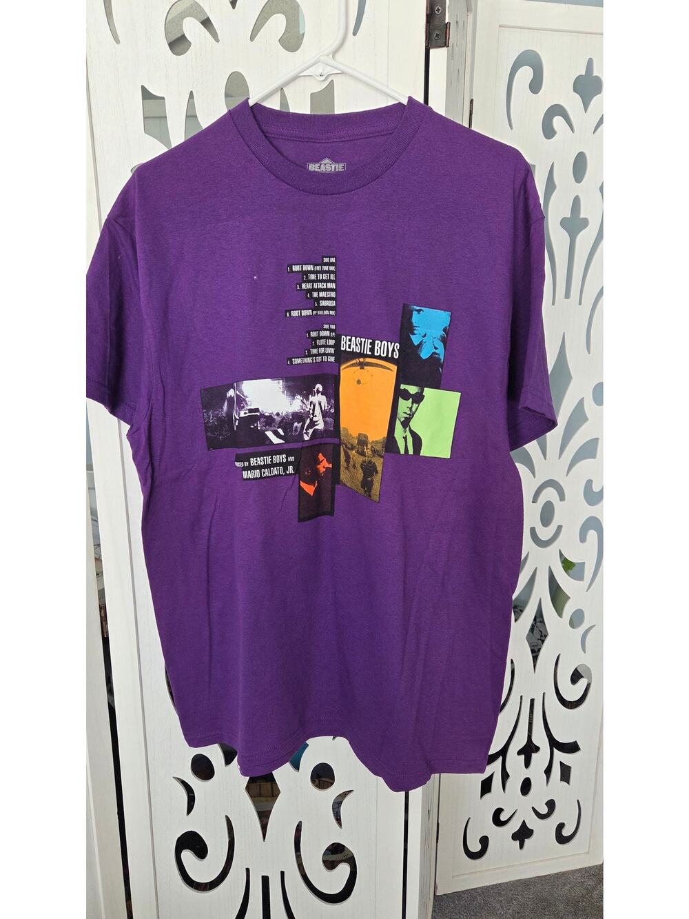Beastie Boys Ill Communication Purple Graphic Tee Shirt Mario Caldato Jr Mens L